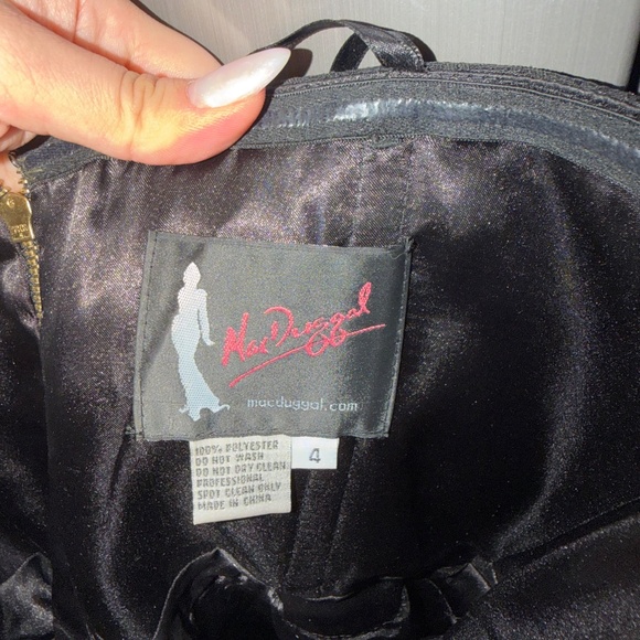 Mac Duggal Strapless Black Floral Embroidered Cocktail Dress - Picture 5 of 5